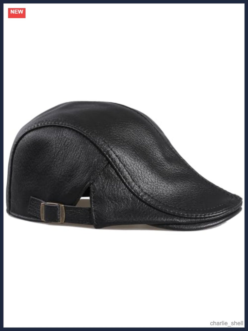 Genuine Leather Newsboy Cap Men Ivy Flat Cabbie Beret Hat